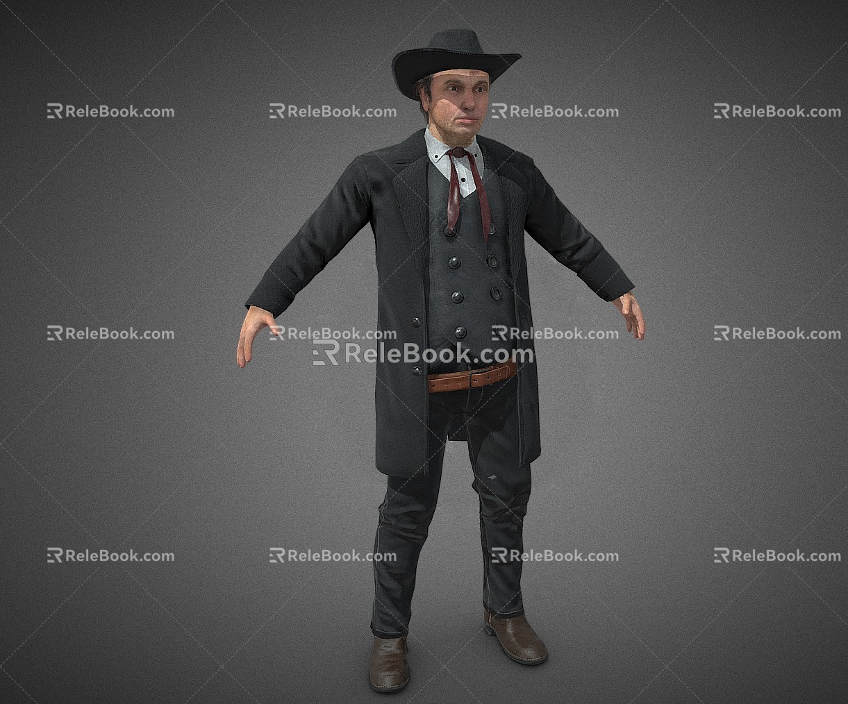 Western Denim figure man old man Denim 3d model