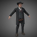 Western Denim figure man old man Denim 3d model