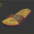 Light Purple Sandals With Cork Sole And Comfortable Strap Buckle Design 3d model