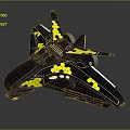 Black And Yellow Patterned Spacecraft Design For Space Exploration Missions