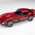 Classic Red Sports Car with Sleek Two Door Body Black Stripes and Silver Wheels