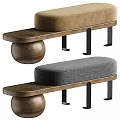 Modern Sofa Bench With Fabric Cushions Wooden Frame Metal Legs Green Beige Colors