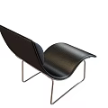 Tech Exhibition Hall Featuring Black Leather Curved Chair With Metal Frame