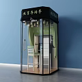 Shared Piano Booth Commercial Equipment With Glass Enclosure Piano And Chairs