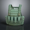 Green Tactical Vest With Multiple Pockets And Adjustable Straps For Outdoor Use 3d model