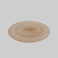 Light Brown Square Rug With Concentric Circles Pattern For Living Room Decor