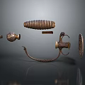 Antique Metal Hardware Tools Collection With Wrench Bolt Nut And Decorative Parts