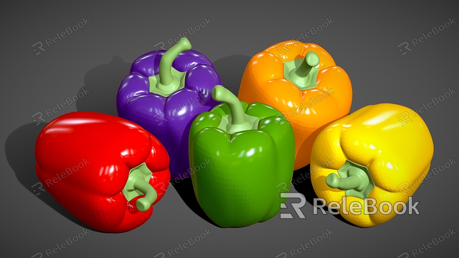 Pepper Cartoon Pepper Vegetable Cartoon Vegetable Red Pepper Yellow Pepper model