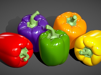 Pepper Cartoon Pepper Vegetable Cartoon Vegetable Red Pepper Yellow Pepper model