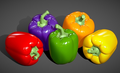 Pepper Cartoon Pepper Vegetable Cartoon Vegetable Red Pepper Yellow Pepper 3d model