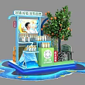 Tea π Beverage Promotion Display Stand With Fresh Fruit Decorations And Small House Model