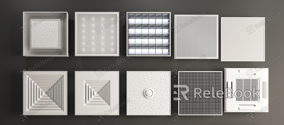 Modern Vent Ceiling Grille Light Row Fan model