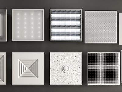 Modern Vent Ceiling Grille Light Row Fan model