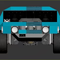 Stylized Blue Off Road Car With Low Poly Design And Open Top Structure 3d model