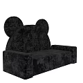 Black Unique-shaped Sofa with Velvet Material and Mickey Mouse Ear Design