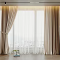 Elegant Beige Curtains With Sheer Layers In Modern Room And Window View
