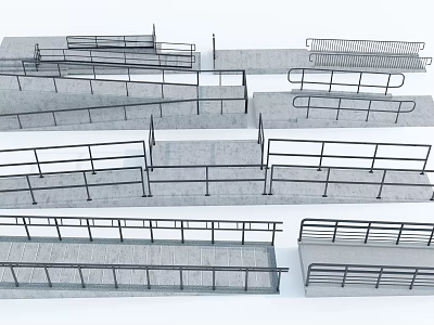 Various Fence Railing Designs With Different Styles For Outdoor Use 3d model