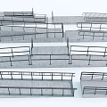 Various Fence Railing Designs With Different Styles For Outdoor Use 3d model