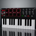 BOSS Electronic Keyboard Controller With Red Buttons Knobs K1 K2 K3 K4 And Piano Keys