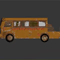 Vintage Orange Toy Bus Model With Rustic Exterior And Classic Design Details