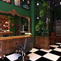 Stylish Hair And Beauty Salon Interior With Black White Checkered Floor Styling Chairs And Chandeliers