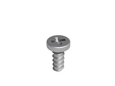 Metal Screw With Cross Slot Head And Threaded Shank Design 3d model
