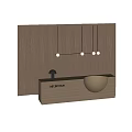 Modern Front Desk Company Reception Front Desk Reception Desk Lamp Background Wall 3d model