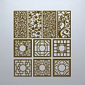 Carved Lattice Windows Featuring Various Intricate Patterns and Different Decorative Designs