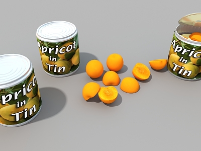 Canned food Canned food box Canned yellow peach 3d model