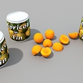 Canned food Canned food box Canned yellow peach 3d model