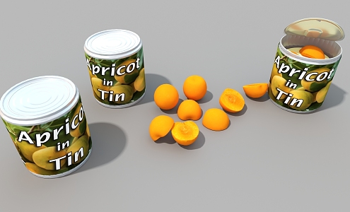 Canned food Canned food box Canned yellow peach 3d model