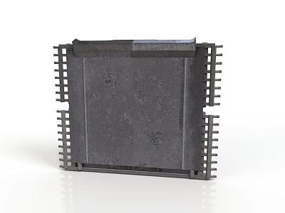 Industrial Mechanical Device With Steel Casing Side Grille Structure And Textured Surface 3d model
