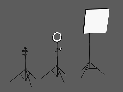 Professional Photography Lighting Equipment With Tripod Stands Ring Light Small Lamp And Softbox Setup 3d model