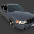 Dark Gray Sedan Car Front View With Headlights And Wheels 3d model