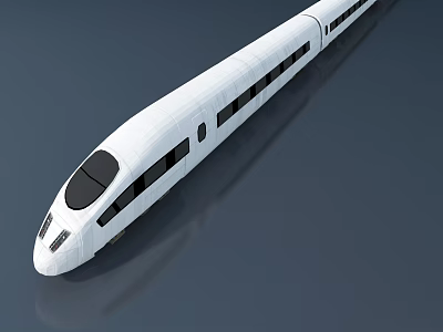 Streamlined White High Speed Train With Modern Aerodynamic Design And Multiple Windows 3d model