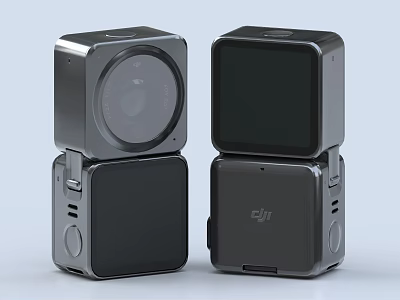 DJI Dual Compact Digital Cameras With Screen Lens And Black Portable Design 3d model
