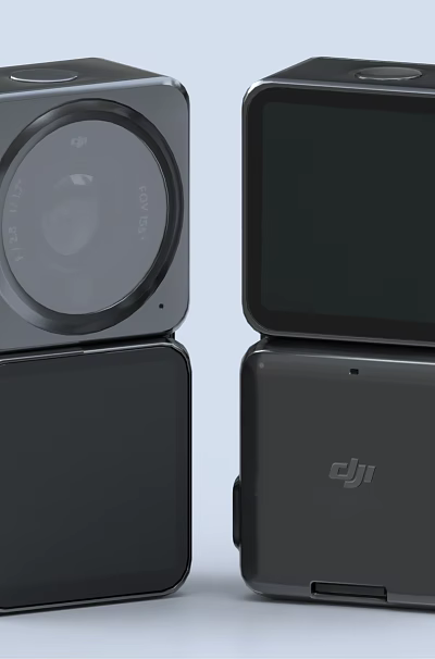 DJI Dual Compact Digital Cameras With Screen Lens And Black Portable Design 3d model