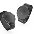 Modern Black Watch with Minimalist Design Round Dial Wavy Texture and Simple Hands