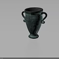 Decorative Bronze Vase With Two Handles Black Lid And Intricate Carved Patterns