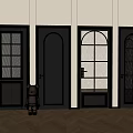Black Hinged Doors With Various Glass Panel And Solid Wood Designs For Interior