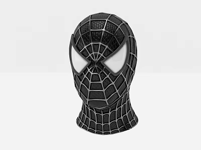 Black Spider Man Mask With Classic Web Pattern And White Eye Design For Cosplay 3d model