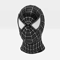 Black Spider Man Mask With Classic Web Pattern And White Eye Design For Cosplay 3d model
