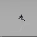 Leaping Dolphin 3D Model With Light Gray Color Dark Background And Reflection 3d model