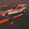 Smart Machine Orange Drone With Four Rotors And Sleek Aerodynamic Body Design