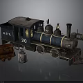 Vintage Train Model B.R.R. Number 20 With Blue Black Design And Small Cargo Car
