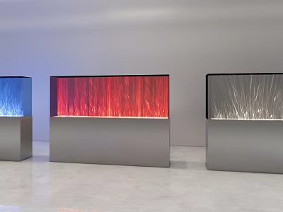 Colorful Decorative Lights in Blue Red White with Modern Display Cases for Interior Decoration 3d model