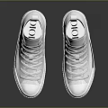 White High Top Canvas Shoes With Classic Laces And Casual Style Soles