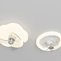 Modern Ceiling Fans With Cloud Shape And Round Star Pattern Design 3d model