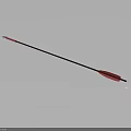 Traditional Arrow Weapon Featuring Brown Shaft Silver Arrowhead and Red Fletching