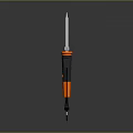 Orange And Black Soldering Iron With Metal Tip And Power Cord Plug